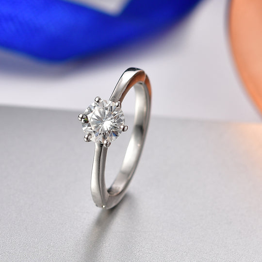 D'Joy Moissanit Ring 925 Silber platiniert (Größe 18.00) ca. 0,99 ct