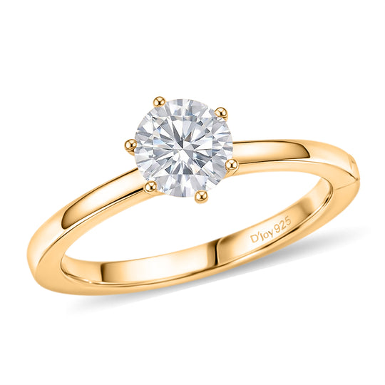 D'Joy Moissanit Ring 925 Silber vergoldet (Größe 20.00) ca. 0,99 ct