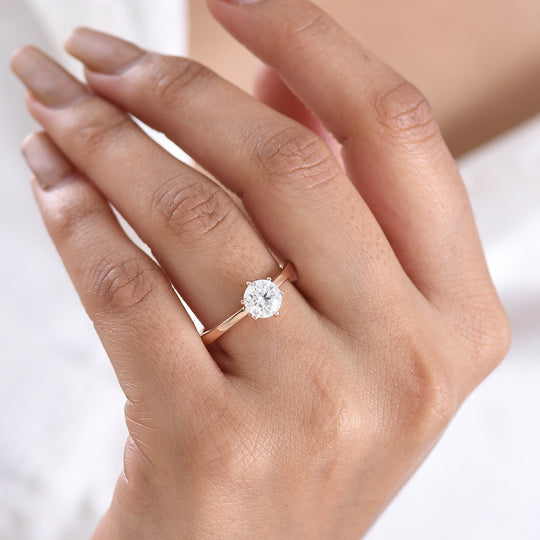D'Joy Moissanit Ring 925 Silber rosévergoldet (Größe 19.00) ca. 0,99 ct