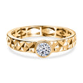 LUXURIANT SI-GH Labor Diamant Solitär Ring, 925 Silber 750 Gelbgold Vermeil - 0,25 ct.