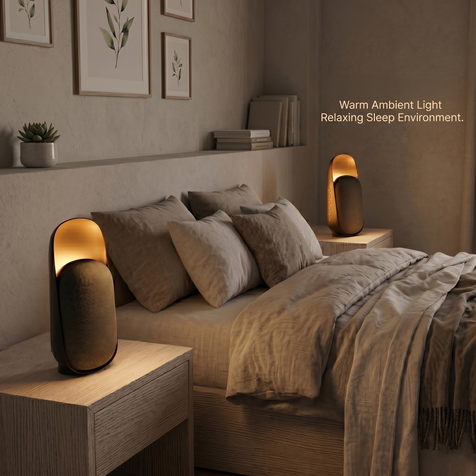 5IN1 Natural Sound + Bluetooth Speaker +Night light +Human sensor and Remote Control Specification 1.Speaker Output: 15W, 66MM 2.Battery: 2400mAh LI-ion Battery, 3.7V 3.Bluetooth:V5.3 4.Led Lights: 9PCS(Warm) Item size: 110X92X250MM Function 1.Bluetooth
