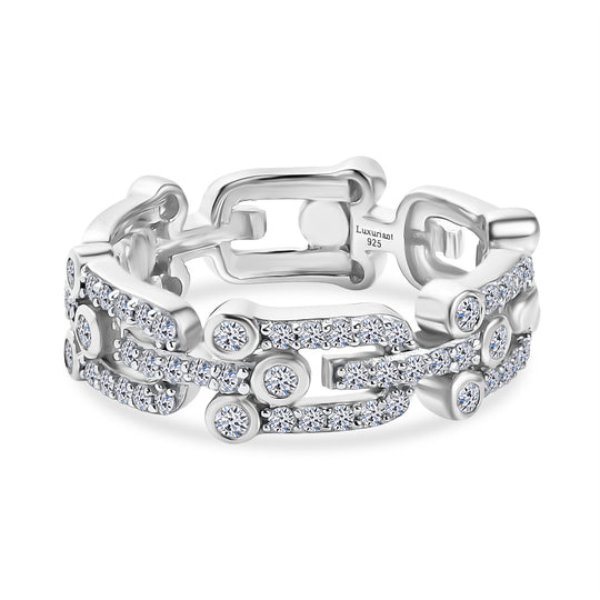 LUXURIANT SGL zertifizierter SI-GH Labor Diamant Ring, 925 Silber rhodiniert - 0,55 ct.