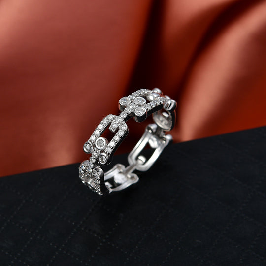 LUXURIANT SGL zertifizierter SI-GH Labor Diamant Ring, 925 Silber rhodiniert - 0,55 ct.