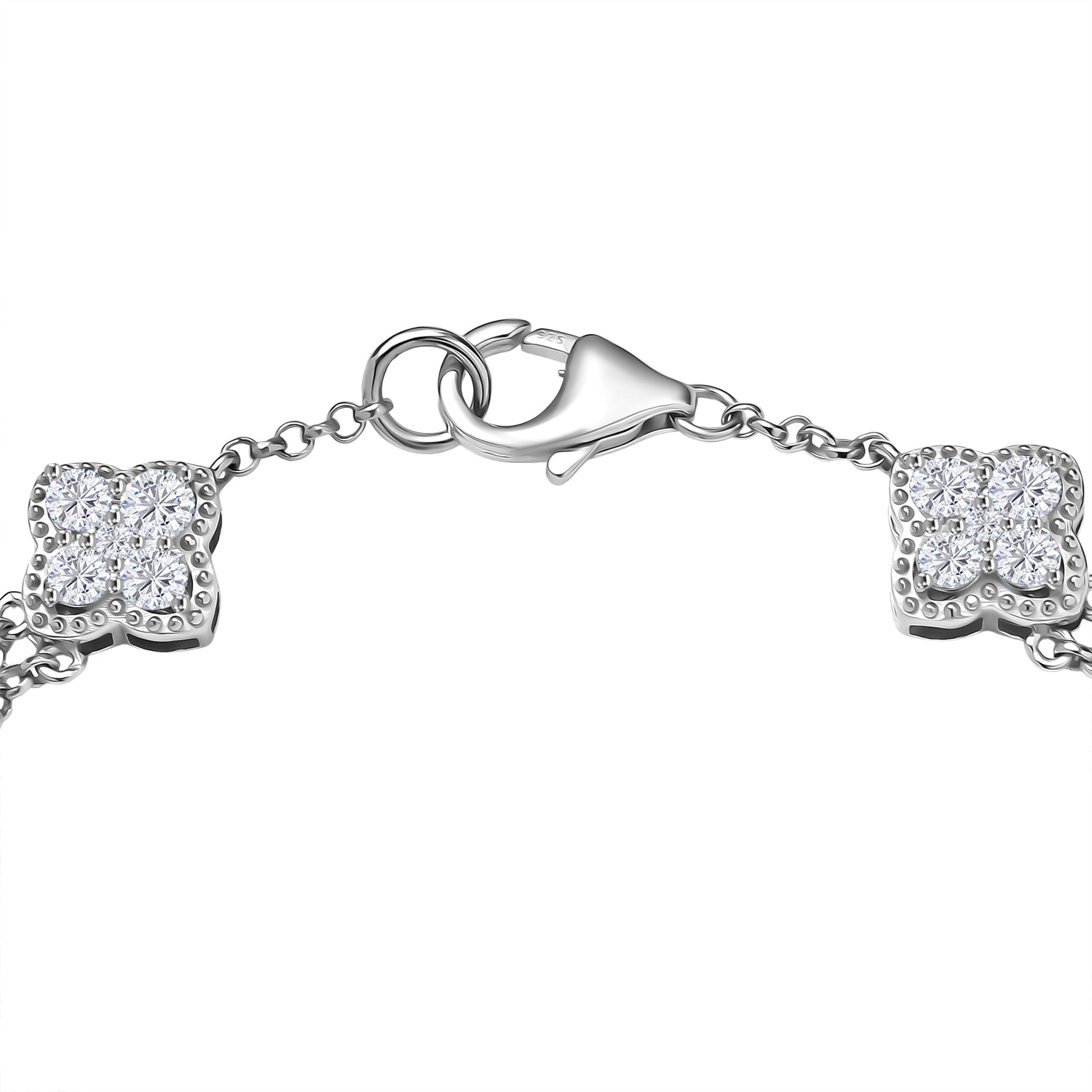 D'Joy Moissanit Armband ca. 19 cm 925 Silber rhodiniert ca. 3,41 ct.