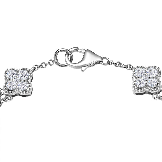 D'Joy Moissanit Armband ca. 19 cm 925 Silber rhodiniert ca. 3,41 ct.