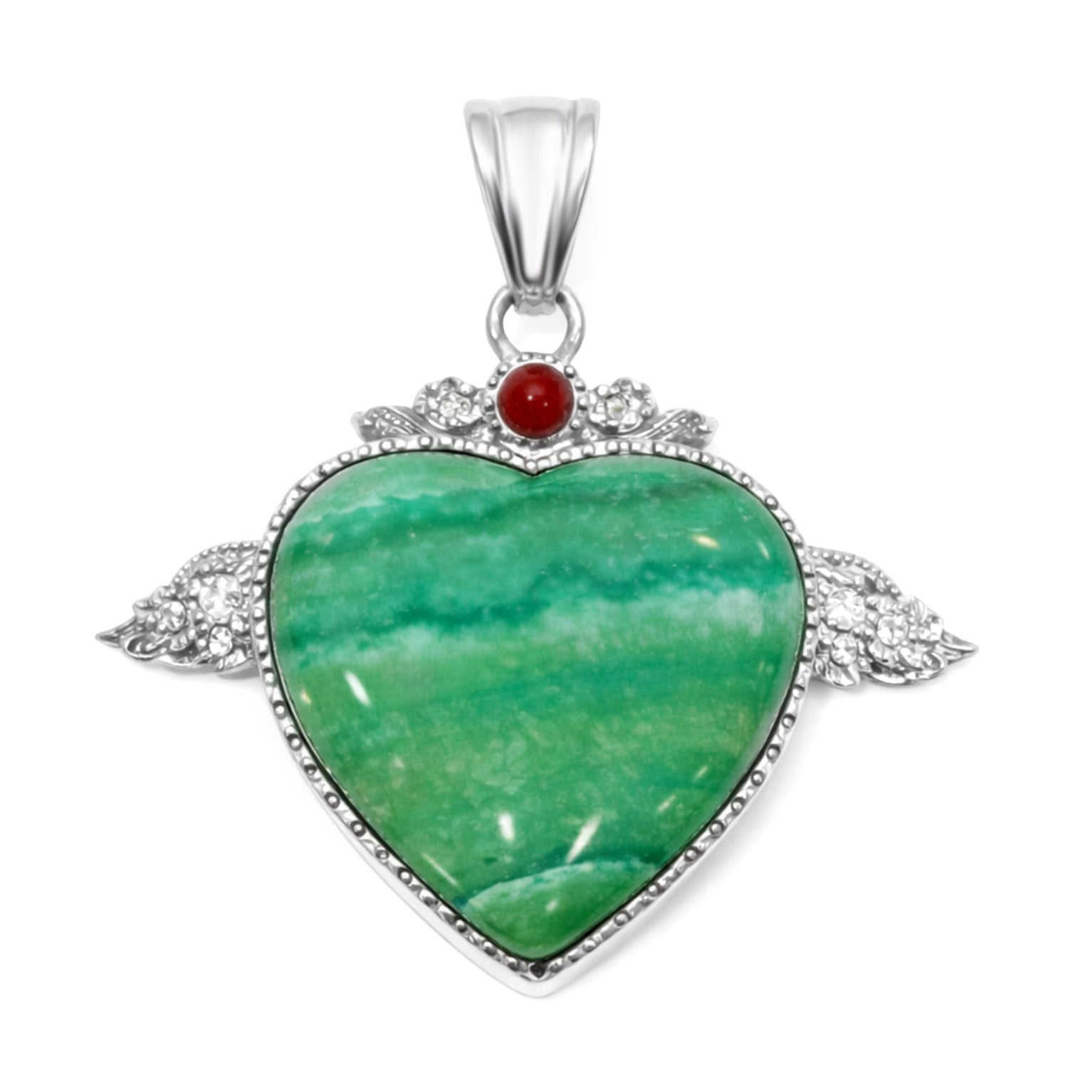 Grüner Rhodochrosit, Roter Achat Anhänger ca. 36,00 ct.