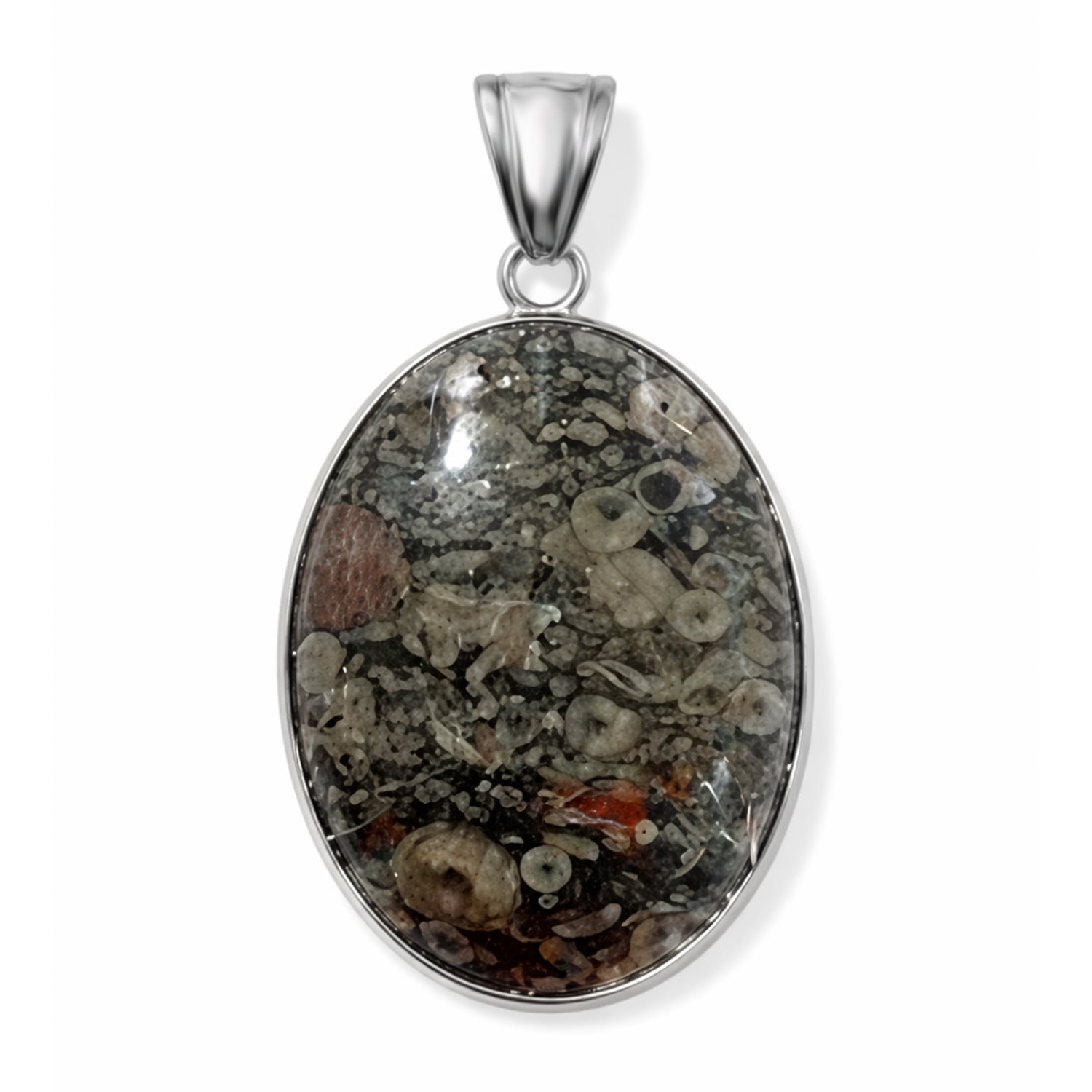 Insektenfossil-Jaspis Anhänger ca. 55,00 ct.