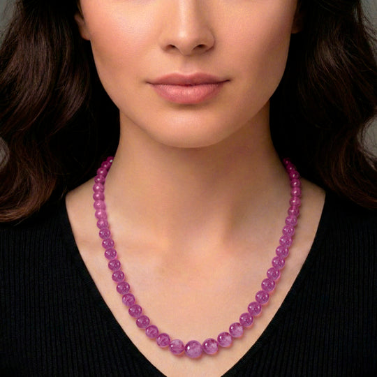 D'Joy Lila Lepidolith Halskette ca. 50 cm 925 Silber rhodiniert ca. 300,00 ct.