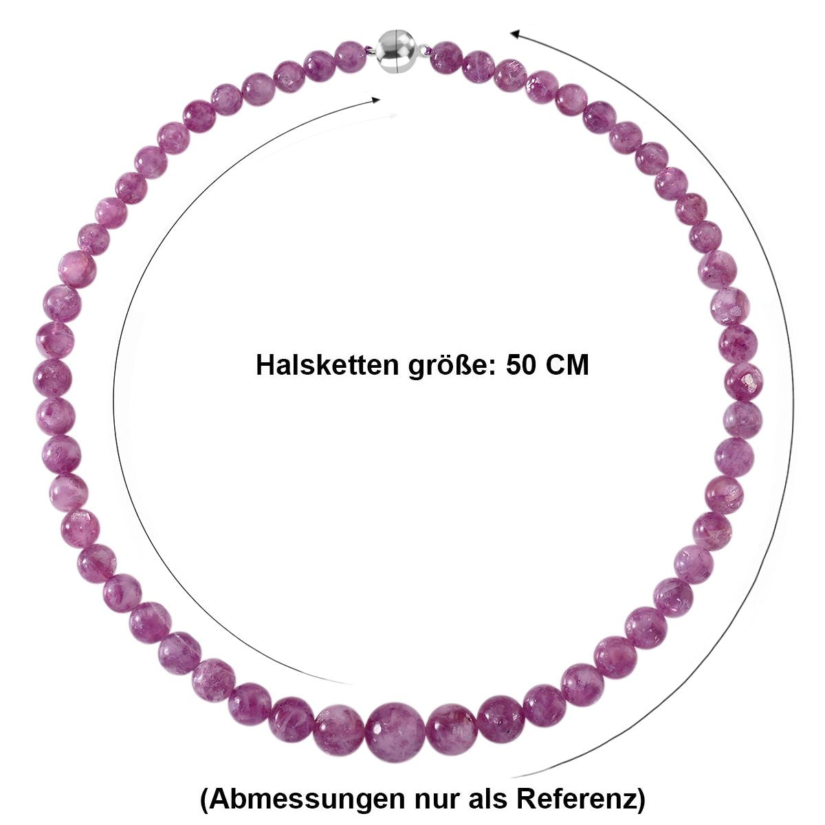 D'Joy Lila Lepidolith Halskette ca. 50 cm 925 Silber rhodiniert ca. 300,00 ct.