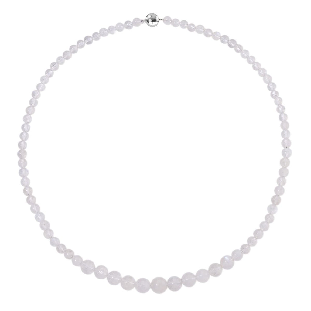 D'Joy AAA Regenbogen Mondstein Halskette ca. 50 cm 925 Silber rhodiniert ca. 140,00 ct.