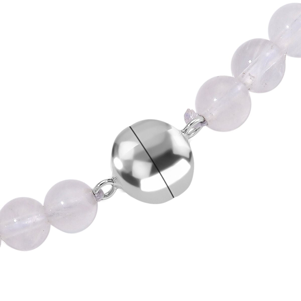 D'Joy AAA Regenbogen Mondstein Halskette ca. 50 cm 925 Silber rhodiniert ca. 140,00 ct.