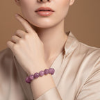 Lila Lepidolith Armband Flexibles (ca. 18-19 cm) ca. 240,00 ct.