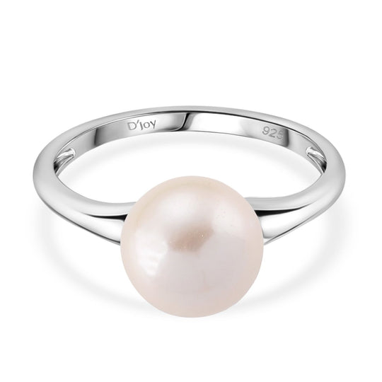 D'Joy Weiße Edison Perle (12-13 mm) Ring 925 Silber vergoldet (Größe 19.00)