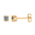 D'Joy blaue Moissanit Ohrringe, 925 Silber vergoldet - 0,60 ct.