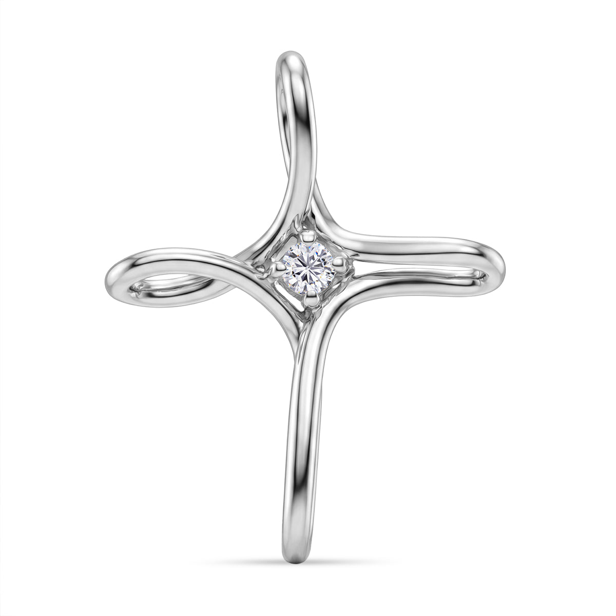 Moissanit Anhänger 925 Silber platiniert ca. 0,10 ct.