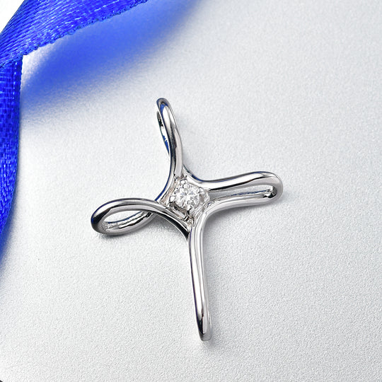 Moissanit Anhänger 925 Silber platiniert ca. 0,10 ct.