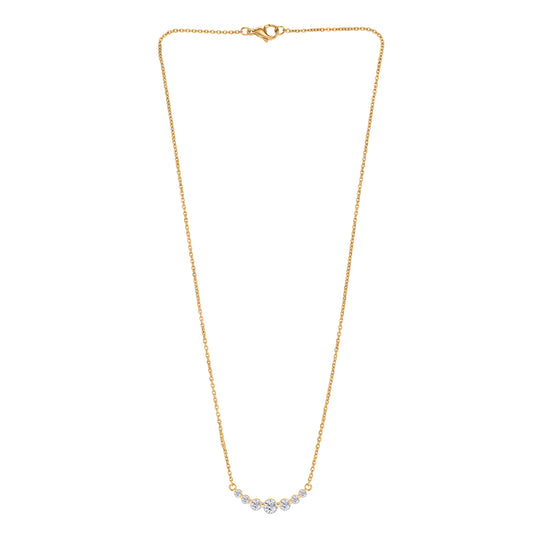 D'Joy Moissanit Halskette ca. 45 cm 925 Silber vergoldet, 316L Edelstahl Kette ca. 1.22 ct