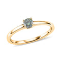 D'Joy Blauer Moissanit Ring 925 Silber vergoldet (Größe 21.00) ca. 0,30 ct