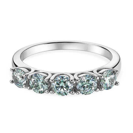 D'Joy Blauer Moissanit Ring 925 Silber vergoldet (Größe 19.00) ca. 1,50 ct