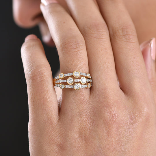 LUXURIANT DIAMOND - Lab Grown Diamant SI-GH SGL zertifiziert Ring 925 Silber rhodiniert (Größe 20.00) ca. 1.00 ct