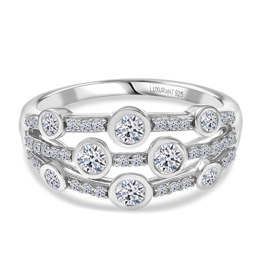 LUXURIANT DIAMOND - Lab Grown Diamant SI-GH SGL zertifiziert Ring 925 Silber rhodiniert (Größe 20.00) ca. 1.00 ct