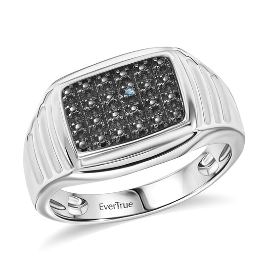 EVER TRUE Blauer Diamant Ring Nickelfreies Messing   (Größe 19.00)