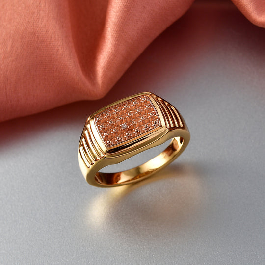 EVER TRUE Natürlicher Champagner Diamant Ring Nickelfreies Messing   (Größe 19.00)