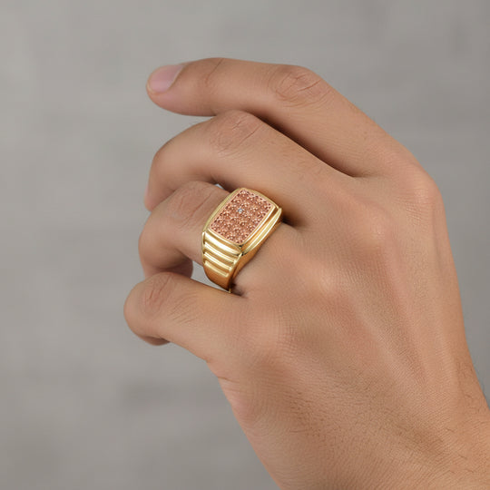 EVER TRUE Natürlicher Champagner Diamant Ring Nickelfreies Messing   (Größe 19.00)