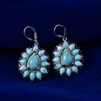D'Joy Larimar Ohrringe 925 Silber Rhodiniert ca. 28,56 ct.
