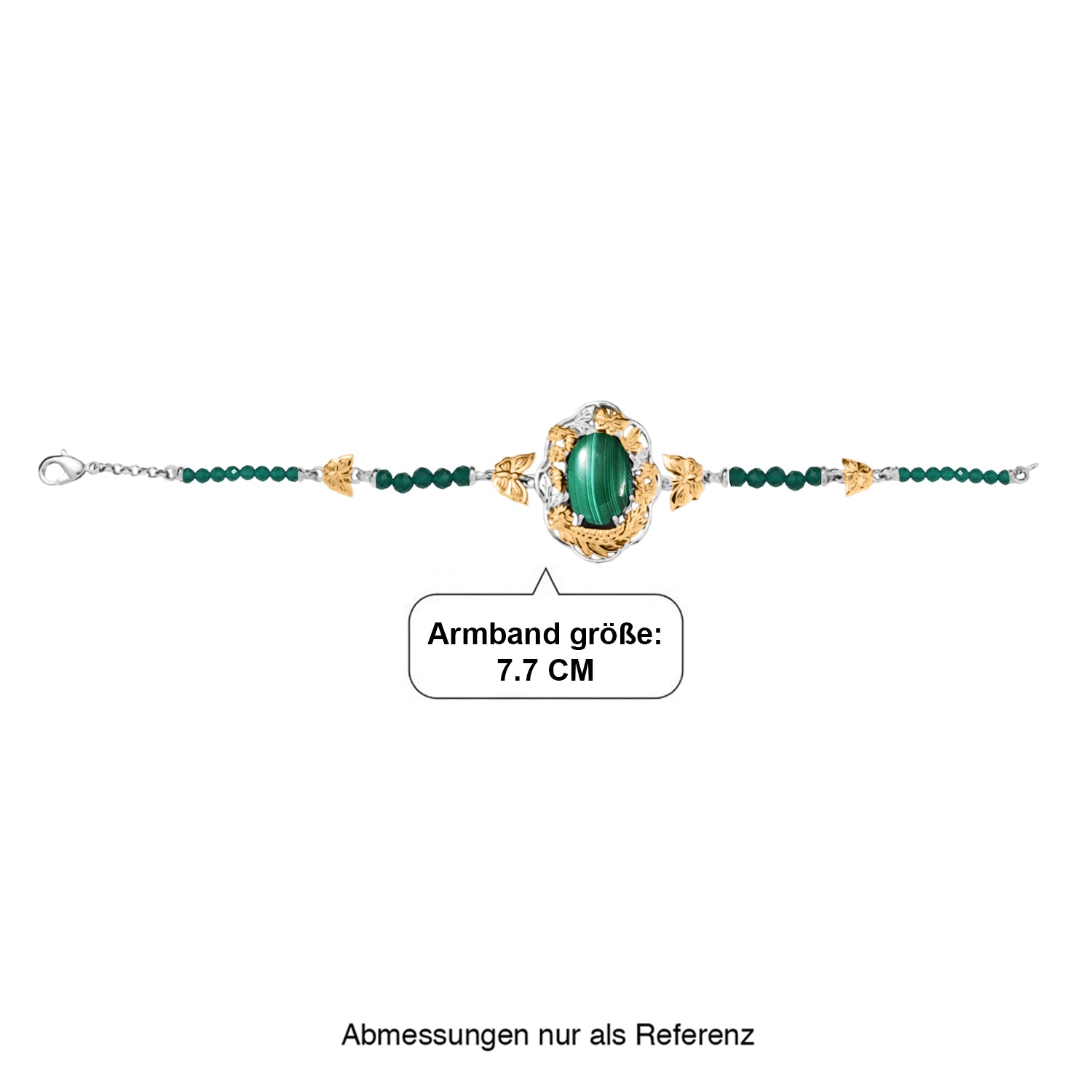EVER TRUE AAA Malachit, Verde Onyx Armband ca. 19 cm Nickelfreies Messing Zweifarbige Beschichtung ca. 23.25 ct