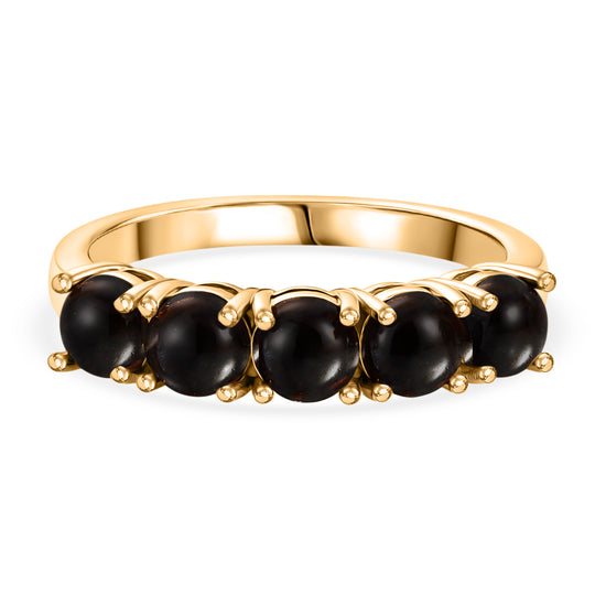 EVER TRUE AA Natürlicher Schwarzer Obsidian Ring Nickelfreies Messing (Größe 19.00) ca. 1.25 ct