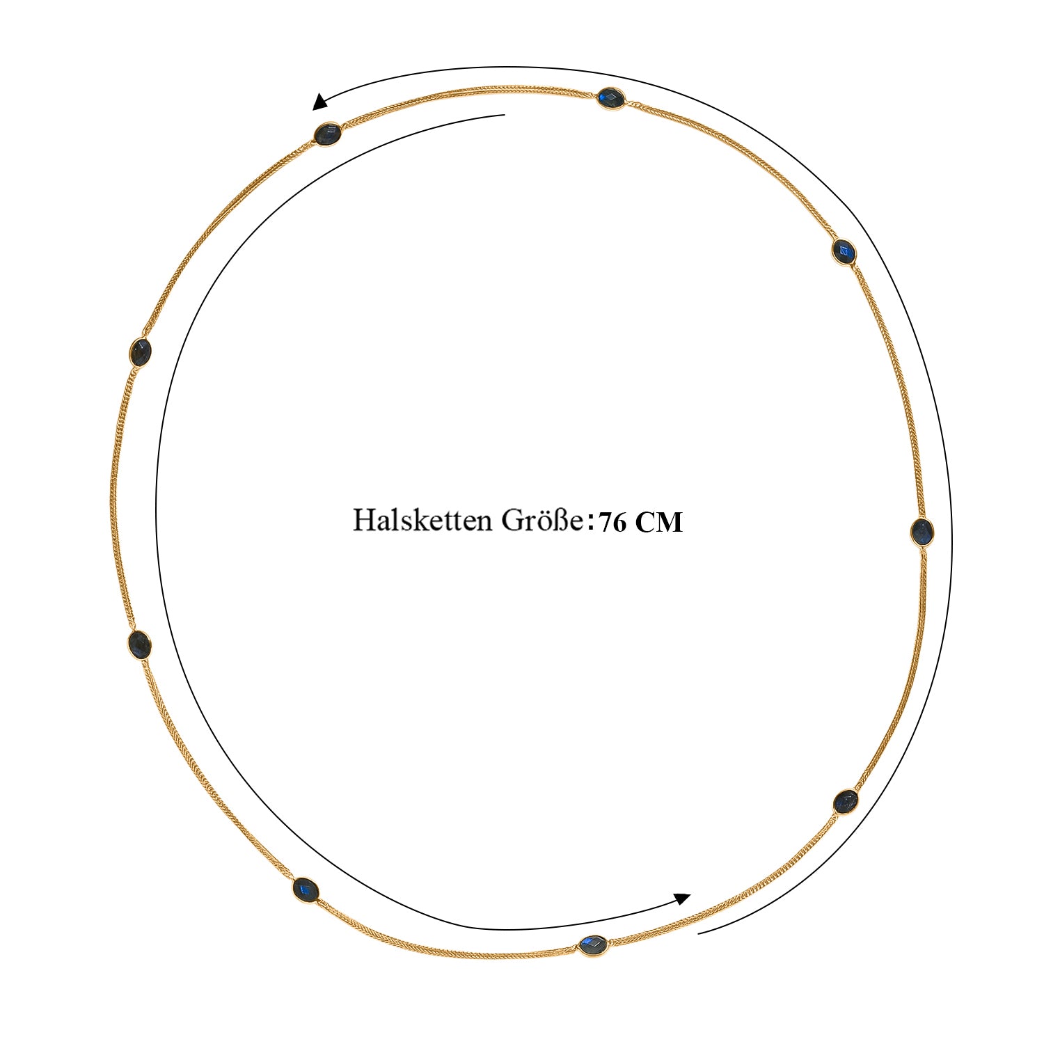 EVER TRUE Labradorit Halskette ca. 75 cm Nickelfreies Messing ca. 11.70 ct