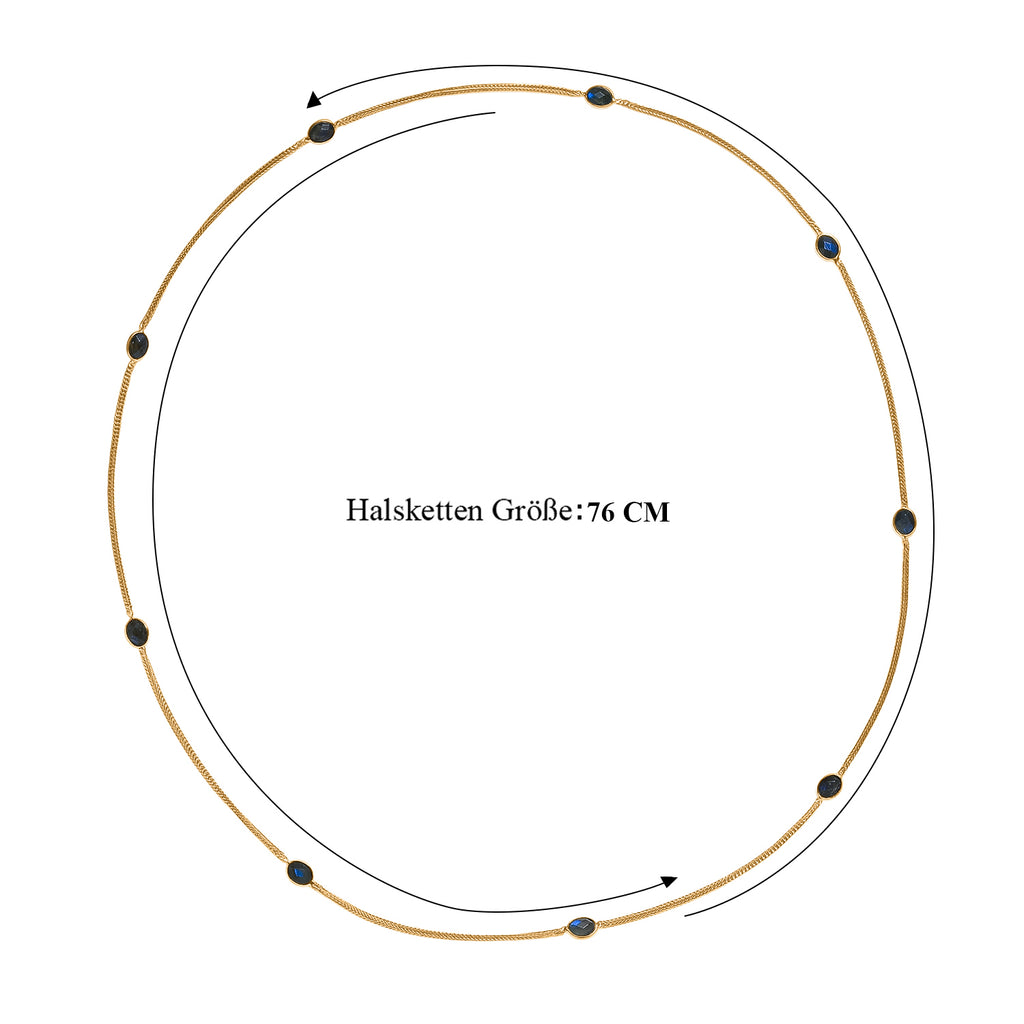 EVER TRUE Labradorit Halskette ca. 75 cm Nickelfreies Messing ca. 11.70 ct