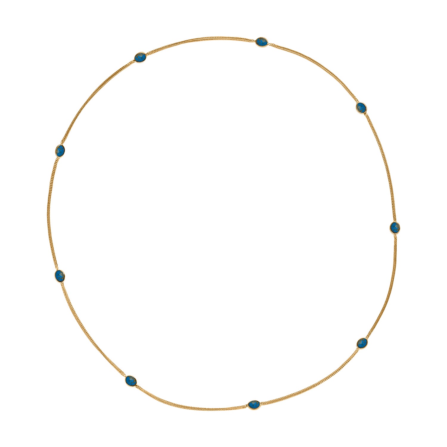 EVER TRUE Blauer Mojave Türkis Halskette ca. 75 cm Nickelfreies Messing ca. 8.50 ct