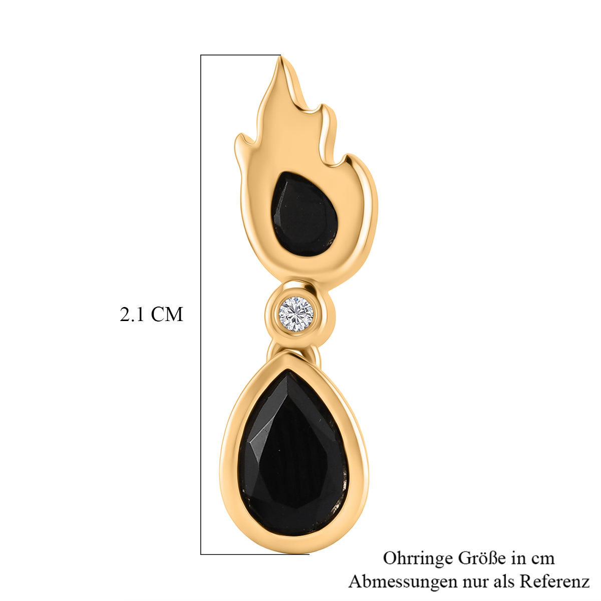 EVER TRUE AA Natürlich Schwarzer Obsidian Ohrringe Nickelfreies Messing ca. 1.41 ct