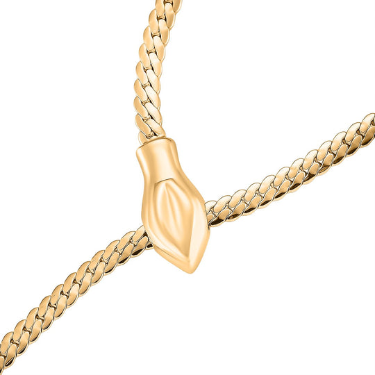 Verstellbares Schlangenketten Y-Collier, flexibel (ca. 60 cm -  69 cm), Goldfarben
