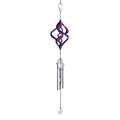 3D Windspiel, Aluminium und Kristall, 10,3x10,3x61cm, Rot-Blau-Grün