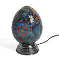 LIVMORE Mosaikglas Tischlampe, Eiform, 15x23cm, Rot-blau