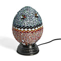 LIVMORE Mosaikglas Tischlampe, Tropfenform, 15x23cm, Mediterran, Mehrfarbig
