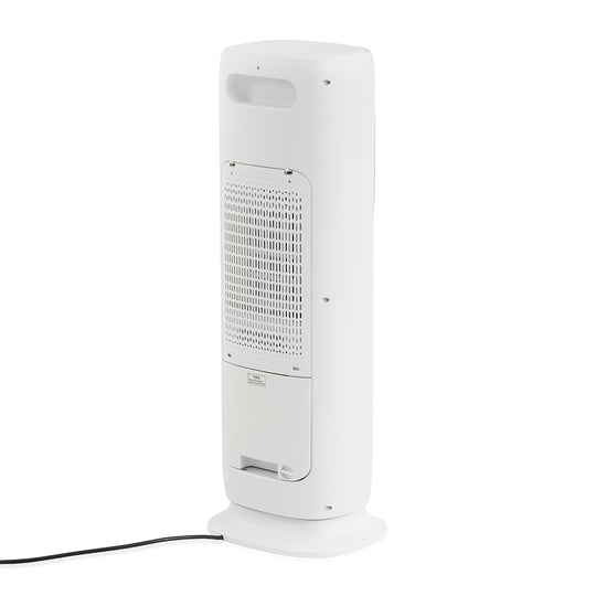 2200 Keramikheizlüfter mit Luftbefeuchter, flügelloser Ventilator, 120 Grad Oszillation, 3 Windstufen, 2 Heizstufen, UV Sterilisation, LED Licht, Fernbedienung, Weiß