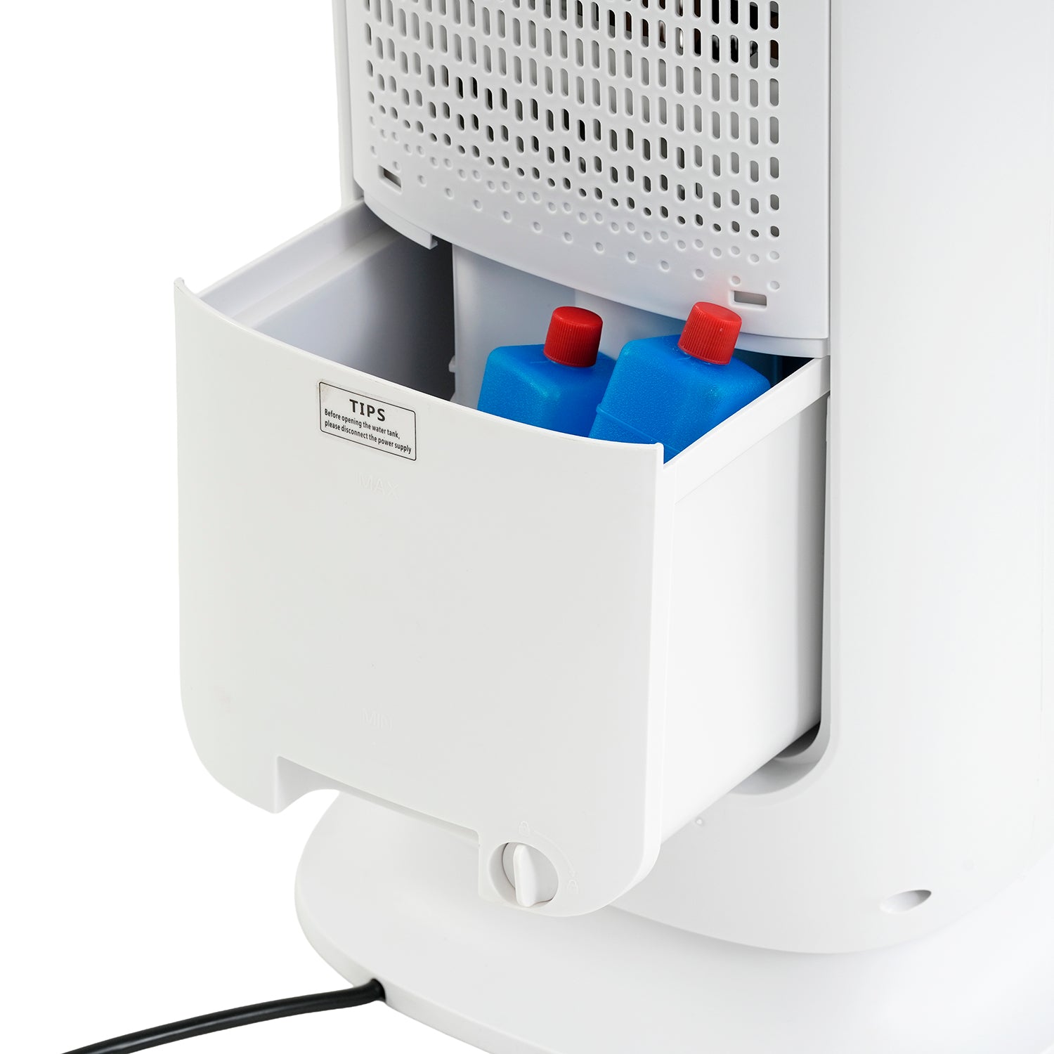 2200 Keramikheizlüfter mit Luftbefeuchter, flügelloser Ventilator, 120 Grad Oszillation, 3 Windstufen, 2 Heizstufen, UV Sterilisation, LED Licht, Fernbedienung, Weiß