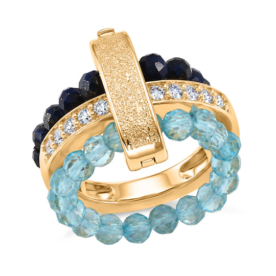 EVER TRUE Apatit, Lapislazuli Ring Nickelfreies Messing (Größe 20.00)
