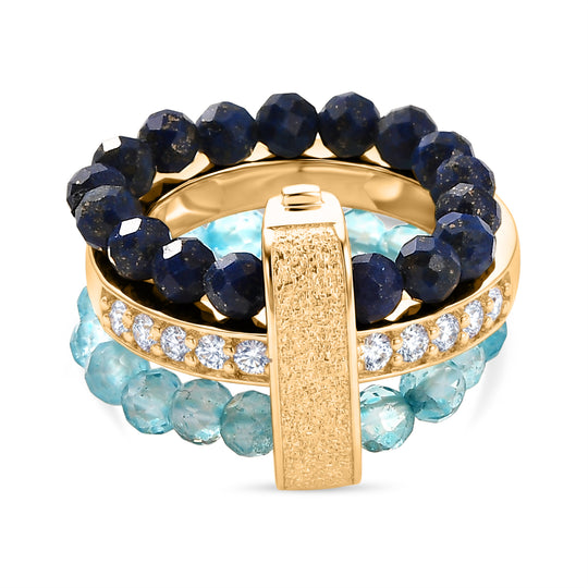 EVER TRUE Apatit, Lapislazuli Ring Nickelfreies Messing (Größe 20.00)