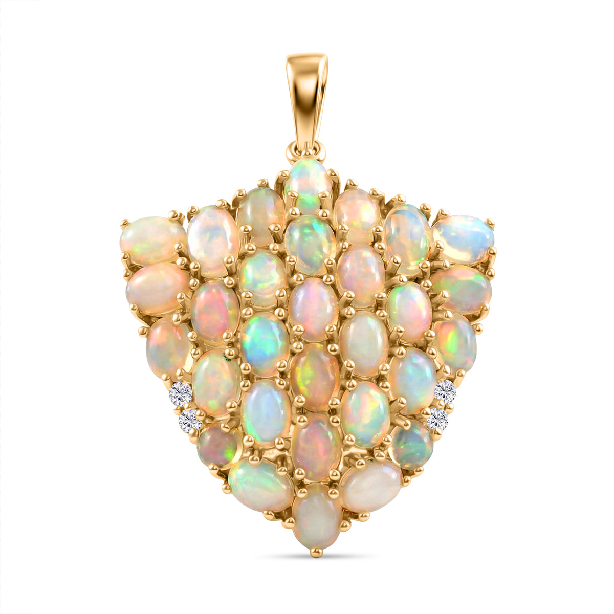 D'Joy AA Natürlicher, äthiopischer Welo Opal Anhänger 925 Silber 750 Gelbgold Vermeil ca. 3,40 ct.