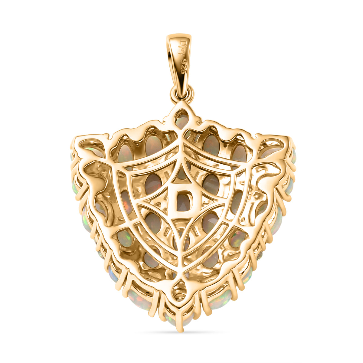 D'Joy AA Natürlicher, äthiopischer Welo Opal Anhänger 925 Silber 750 Gelbgold Vermeil ca. 3.40 ct