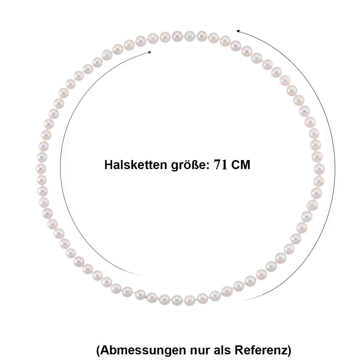 Weiße Edison Perle (9-10 mm) Halskette 70 cm