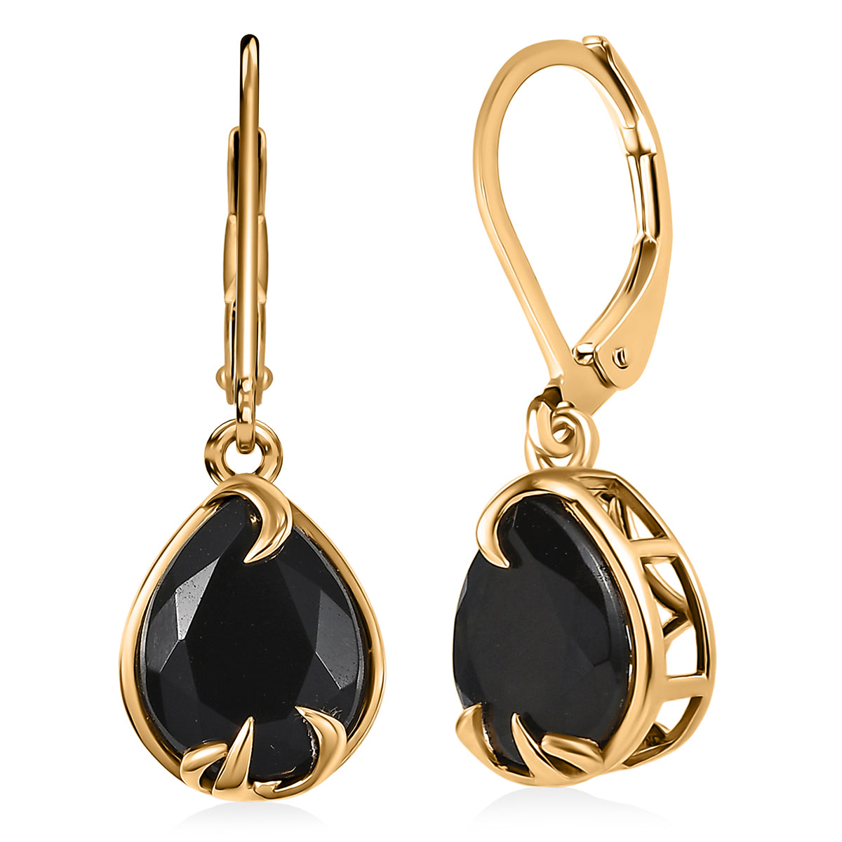 EVER TRUE AA Natürlich Schwarzer Obsidian Ohrringe Nickelfreies Messing ca. 3.66 ct