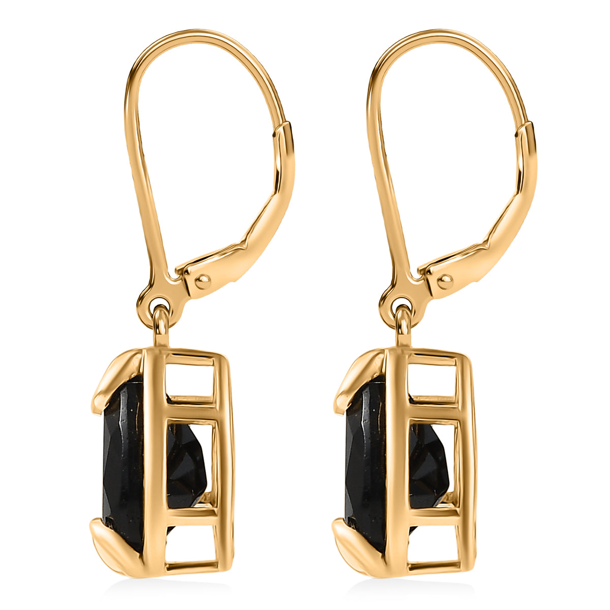 EVER TRUE AA Natürlich Schwarzer Obsidian Ohrringe Nickelfreies Messing ca. 3.66 ct