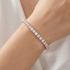 Weißer Zirkonia Armband ca. 19 cm Nickelfreies Messing rosévergoldet