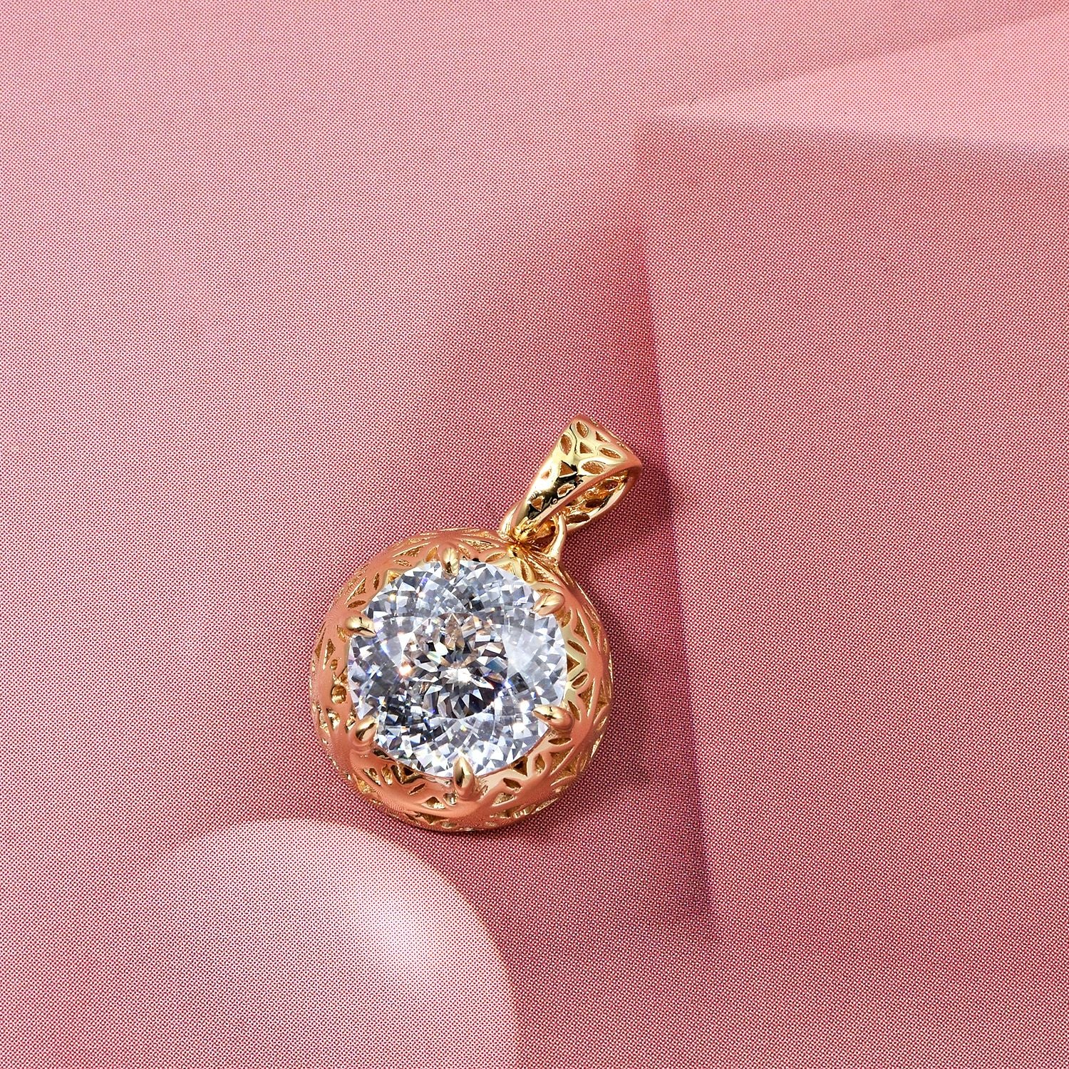 D'Joy Moissanit Anhänger 925 Silber 750 Gelbgold Vermeil ca. 2.23 ct